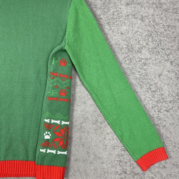 Norther Pole Sweater Mens Large Green Dachshund Through The Snow Ugly Christmas - Picture 9 of 13